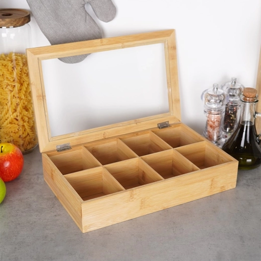 8 rekesz a tökéletesen szétválogatott teákhoz