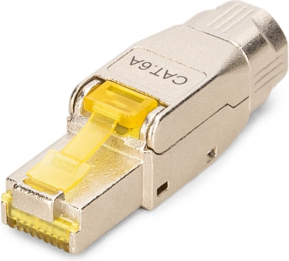 RJ45 konektor kat. 6A STP pro 10GbE a PoE++, beznástrojový kovový, AWG 22–27