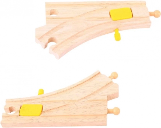 Wooden Switching Track for Train Sets Bigjigs Rail 2 Pcs