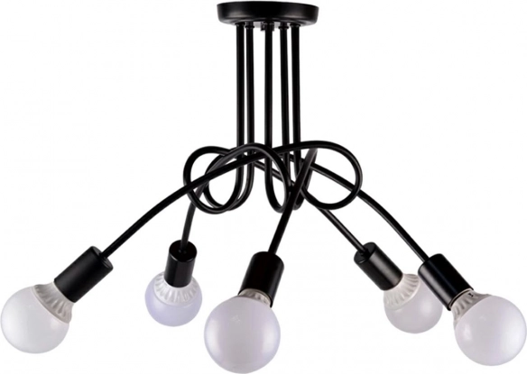 Modern ceiling chandelier 5x E27 – Black