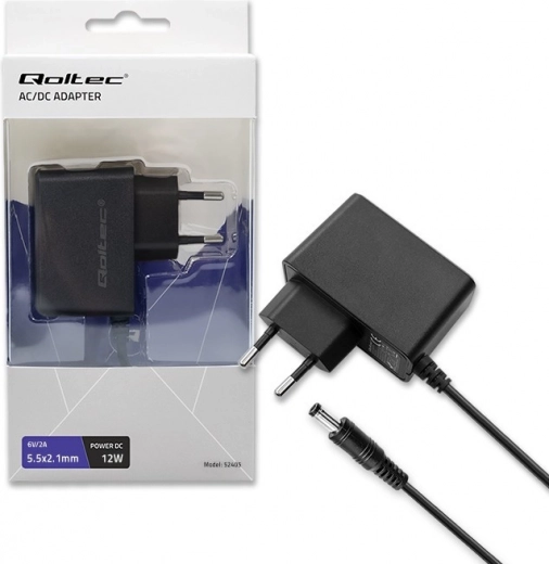 alimentatore di rete 12 W 6 V 2 A con connettore 5,5 × 2,1 mm
