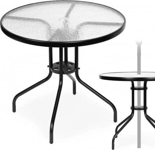 Round Garden Table 80 cm with Parasol Hole