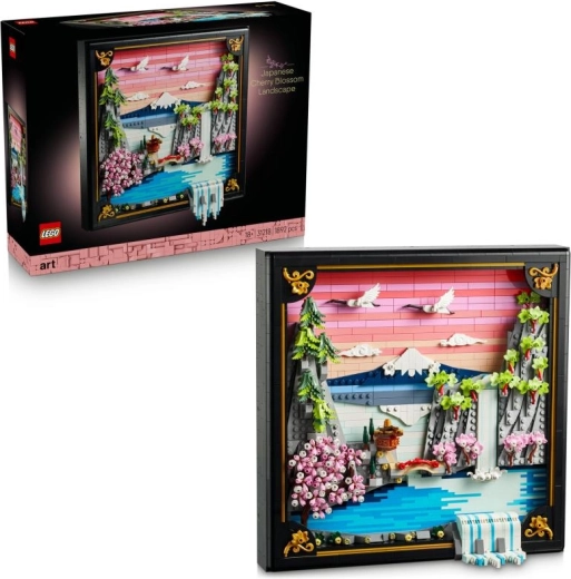 LEGO Art Kirschblüten-Landschaft – 3D japanische Wanddekoration
