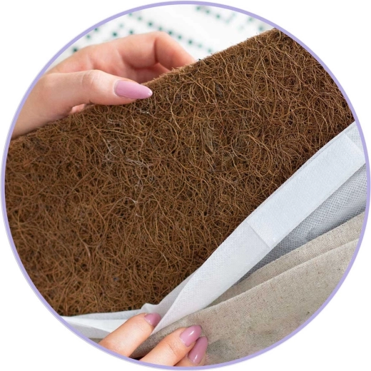 Fibra di cocco naturale e fodere traspiranti