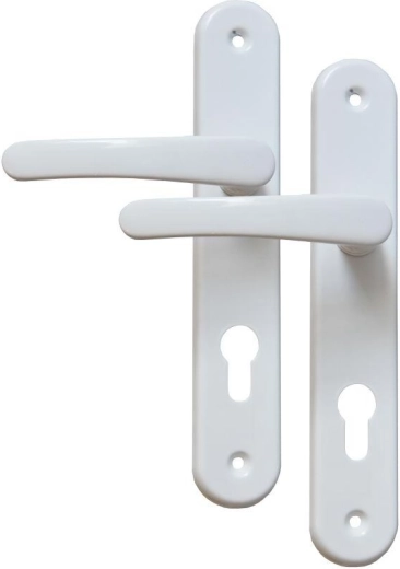 Türbeschlag MICHAELA Griff mit Schlüssel, Abstand 72 mm, weiß