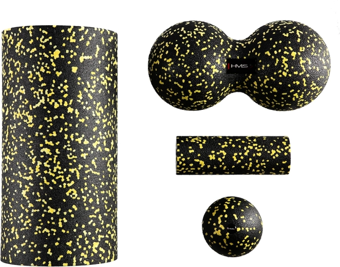 HMS massage set for myofascial release, black–yellow