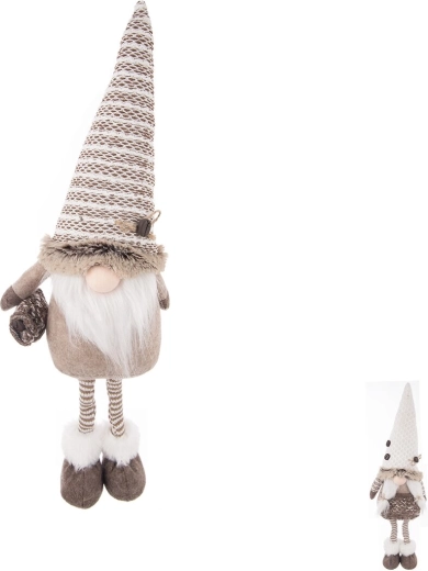 Elf met LED-verlichting van polyester, bruin 52 cm