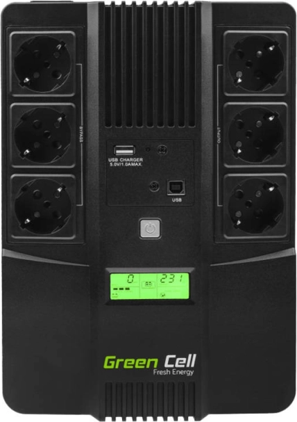 Nødstrømsforsyning UPS GREEN CELL AiO 800 VA, 480 W med LCD