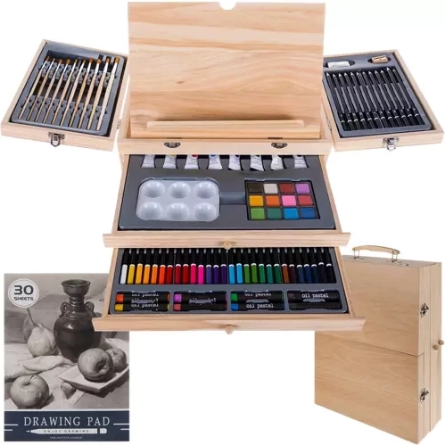 Painter’s case with easel, 83‑piece set MAALEO