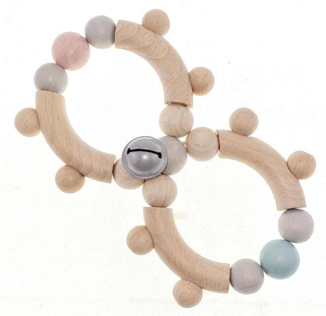 Hess rattle figure eight with a bell in pastel colors