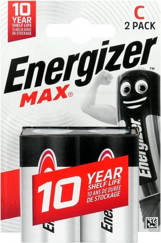 Alkaline batteries C LR14 ENERGIZER MAX, blister 2 pcs