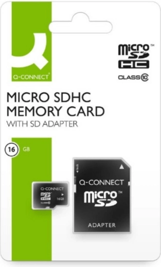 Scheda di memoria Q-Connect microSDHC 16 GB con adattatore SD