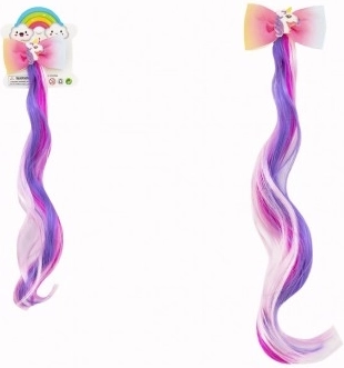 Hair Clip with Rainbow Unicorn Extension