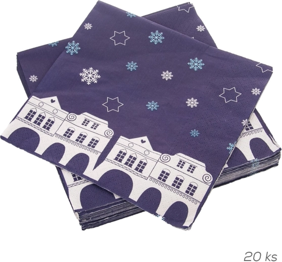 Papirservietter med huse 33 × 33 cm, 20 stk.