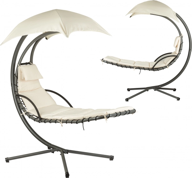 Amaca pensile sospesa con baldacchino, beige