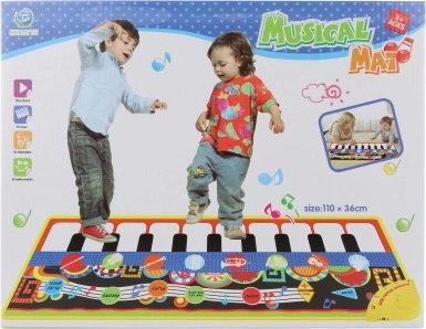 Musical play mat with instruments – piano keyboard 110 × 36 cm