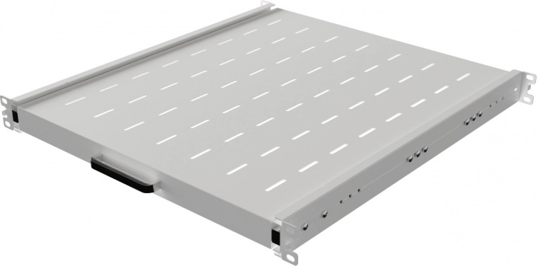 Sliding shelf for 19" rack 1U, 500 mm, gray