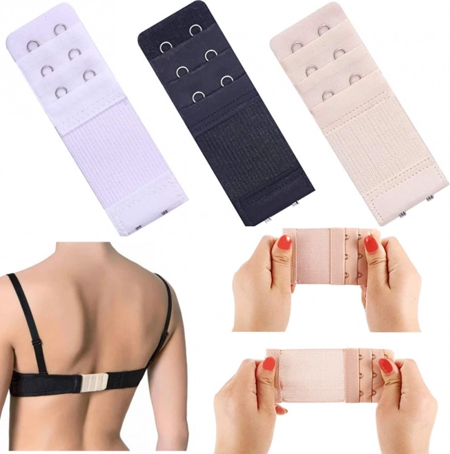 Bra closure extenders, set of 3