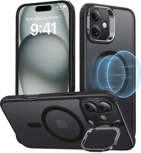 zaščitni ovitek ESR Classic Hybrid HaloLock s stojalom za iPhone 16 črn