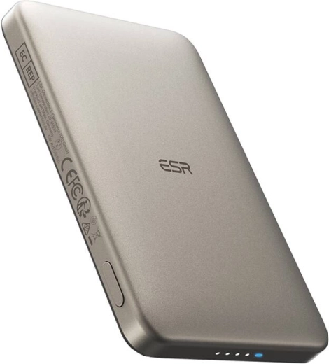 magnetic power bank esr qi2 magslim 5000 mah sand