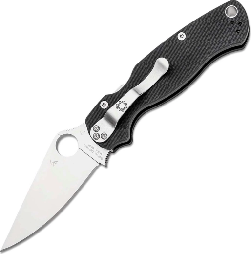 Spyderco Para Military 2 left-handed pocket knife, 8.7 cm, satin, black G10