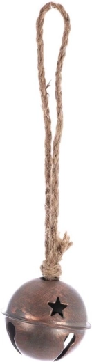 Metalklokke til ophæng, brun