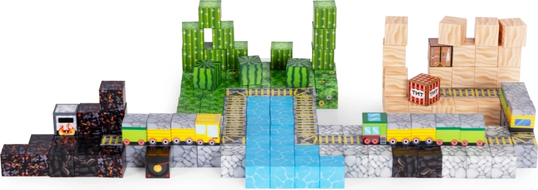 Creative world in pixel style