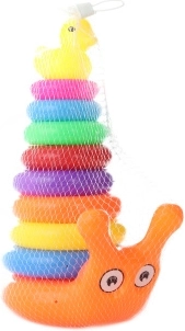 Torre con anelli Chiocciola con paperella – giocattolo impilabile colorato