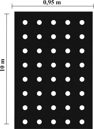 Perforierte Gartenfolie mit Löchern 0,95 × 10 m - 1 Stück