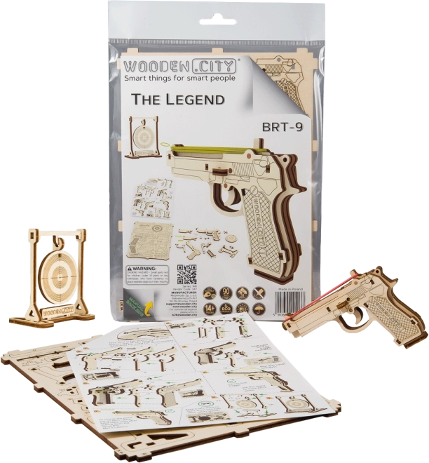 Wooden 3D Puzzle Gun Legend BRT‑19 WOODEN CITY (31 pieces)