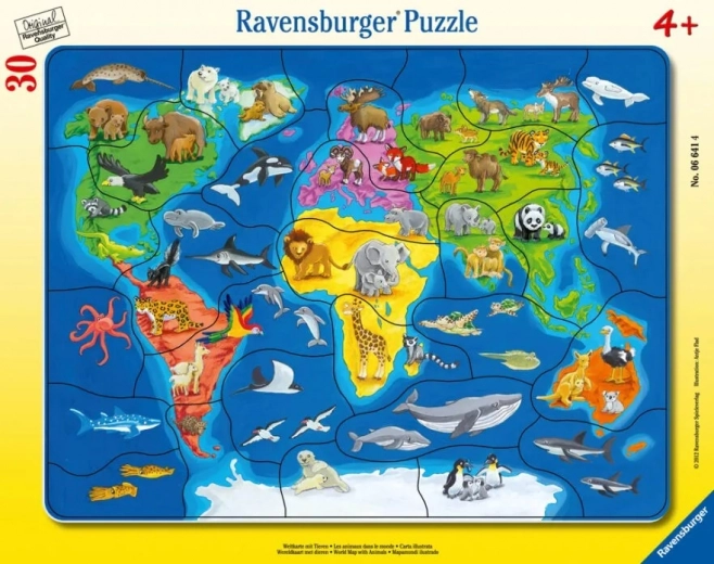 Ravensburger puzzle mappa mondiale degli animali