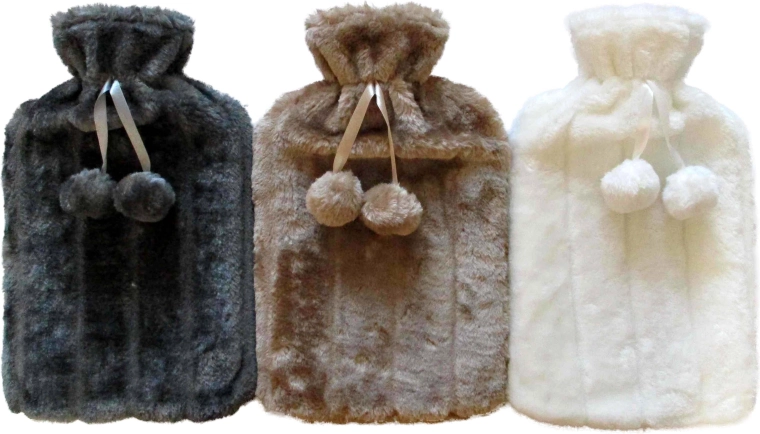 Wärmflasche TORO mit Plüschbezug, verschiedene Farben – 1 Stück