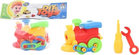 Screw-together plastic locomotive for children