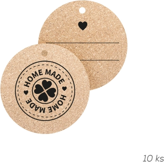 Étiquettes rondes en liège Home made – vierges (10 pcs)