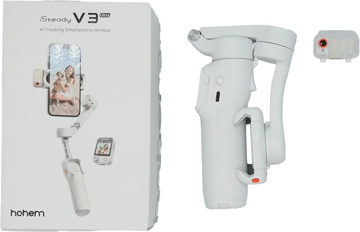 Hohem isteady v3 ultra white smartphone gimbal with ai tracking