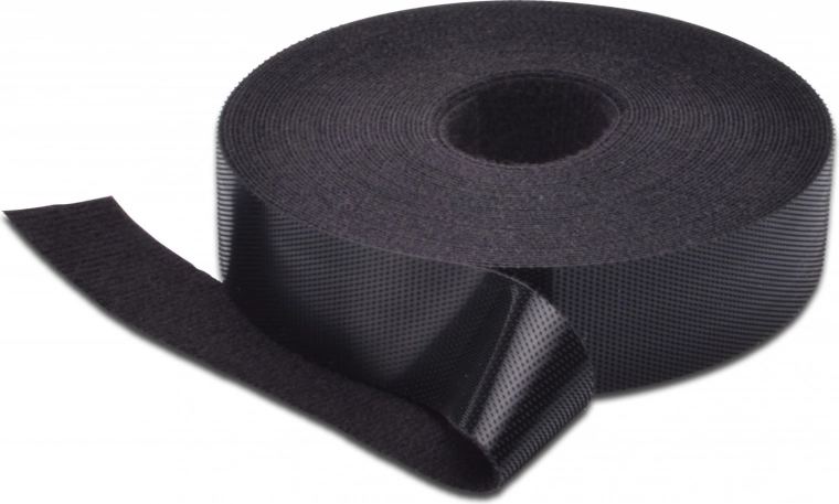 Velcro adesivo DIGITUS per cablaggio, 20 mm, rotolo da 10 m, nero