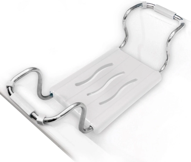 Bathtub seat with adjustable width 42.5–65 cm, load capacity 120 kg