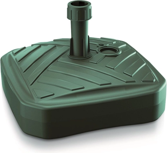 Base en plastique rechargeable pour parasol de jardin, verte