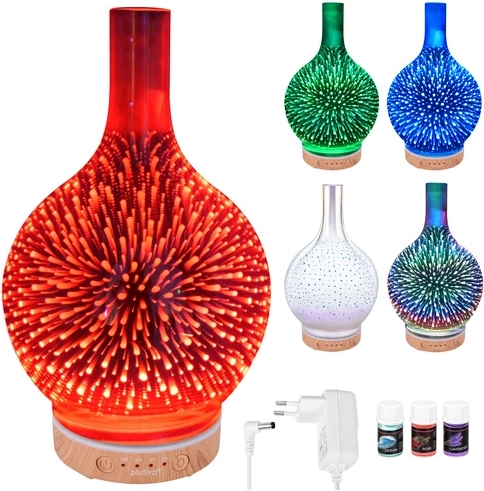 Aroma-diffuser og luftfugter 200 ml Zortiva med 3D LED RGB-effekt