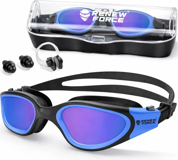 Plavecké brýle s polarizací, UV400 a anti-fog (modré) - 1 kus