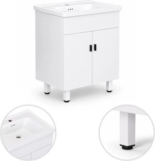 Lavabo in ceramica con smalto liscio