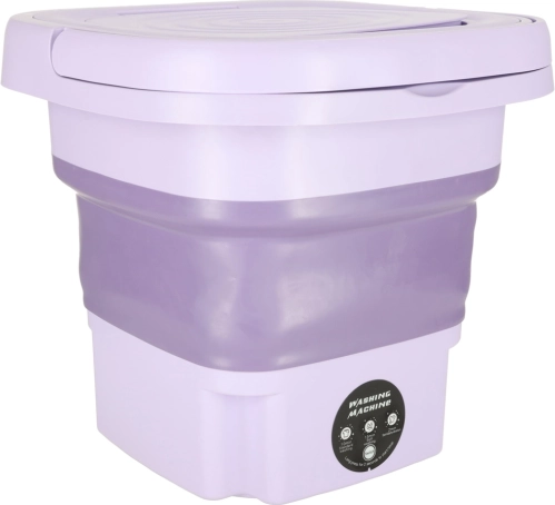Foldable Travel Mini Washing Machine 8 L – Compact Portable Washer with Spin, Purple