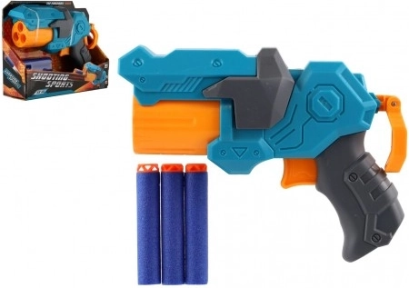 Pistola di plastica con dardi in foam con 3 freccette