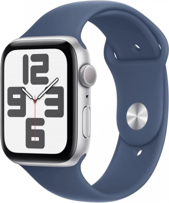 SE GPS óra, 44 mm ezüst alumínium tok, sportos denim szíj S/M
