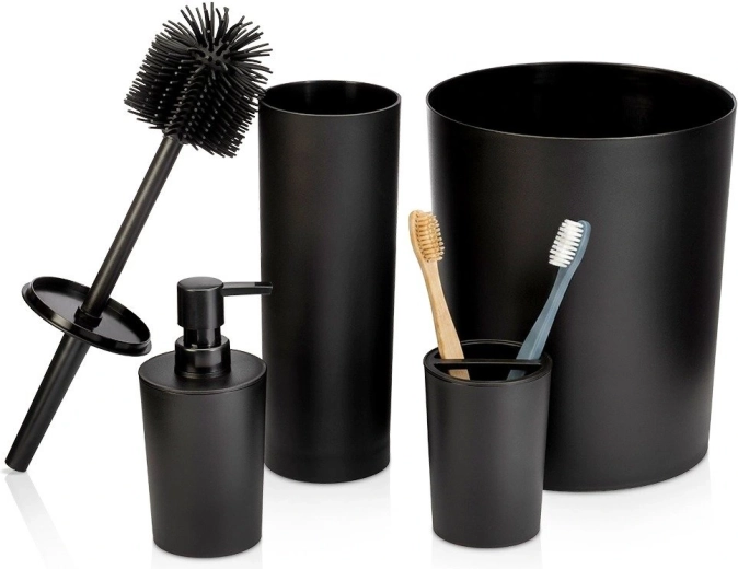 Vilde Black Bathroom Set 4 pcs
