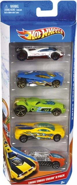 Hot Wheels collectie van vijf modelautootjes
