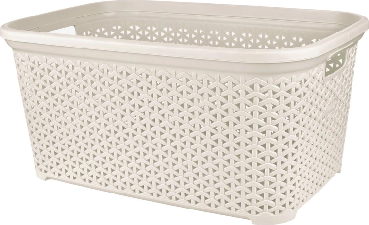 Wasmand Hobby rotanlook open 50 l crème