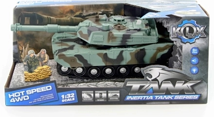 Speeltank op batterijen met donker camouflage 1:32