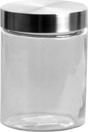 Glass round jar 1.3 l with stainless steel lid