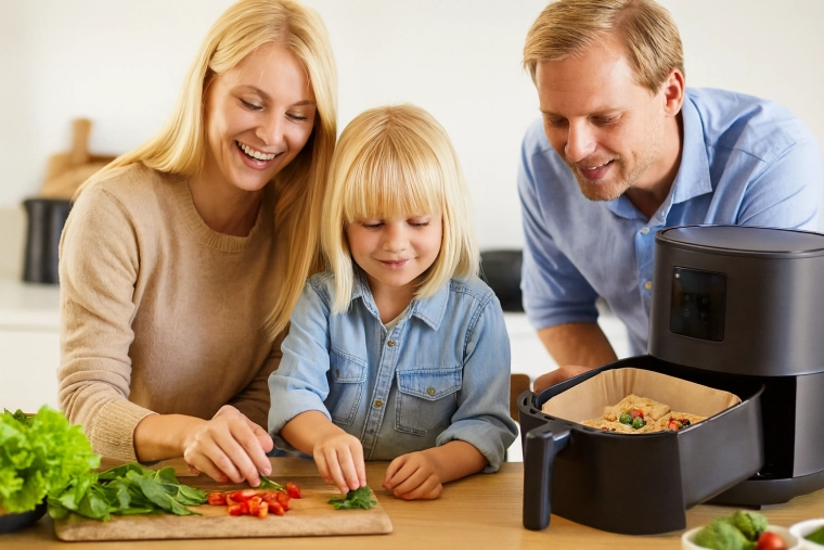 A clean air fryer without scrubbing